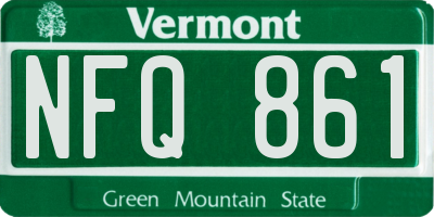 VT license plate NFQ861