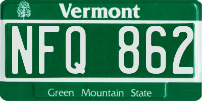 VT license plate NFQ862