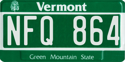 VT license plate NFQ864