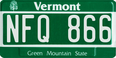 VT license plate NFQ866