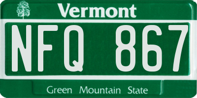 VT license plate NFQ867