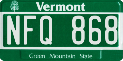 VT license plate NFQ868