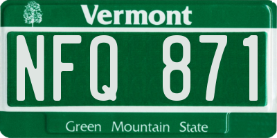VT license plate NFQ871