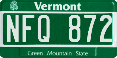 VT license plate NFQ872