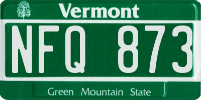 VT license plate NFQ873