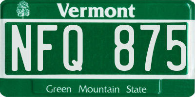 VT license plate NFQ875