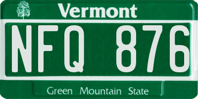 VT license plate NFQ876