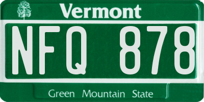 VT license plate NFQ878