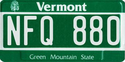 VT license plate NFQ880