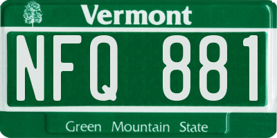 VT license plate NFQ881