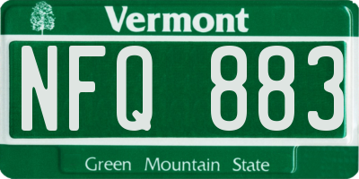 VT license plate NFQ883