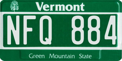 VT license plate NFQ884