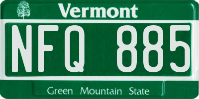 VT license plate NFQ885