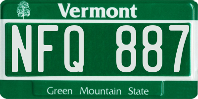 VT license plate NFQ887