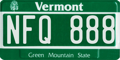 VT license plate NFQ888