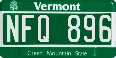 VT license plate NFQ896