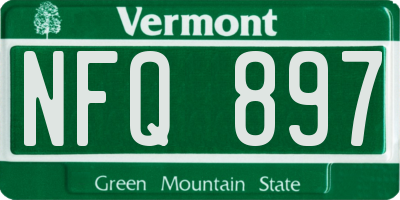 VT license plate NFQ897