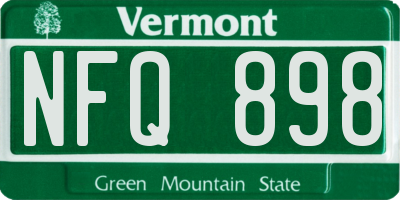 VT license plate NFQ898