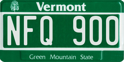 VT license plate NFQ900