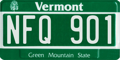VT license plate NFQ901
