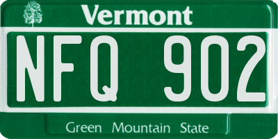 VT license plate NFQ902