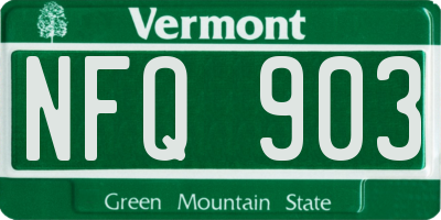 VT license plate NFQ903