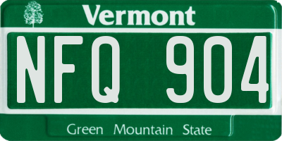 VT license plate NFQ904