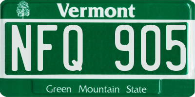 VT license plate NFQ905