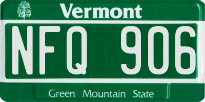 VT license plate NFQ906