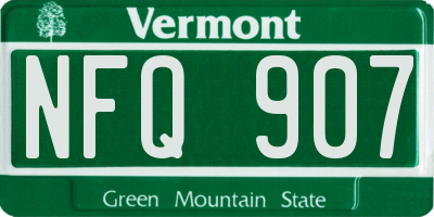 VT license plate NFQ907