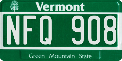 VT license plate NFQ908