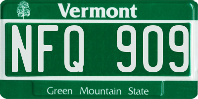 VT license plate NFQ909
