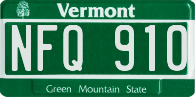 VT license plate NFQ910