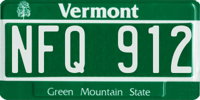 VT license plate NFQ912