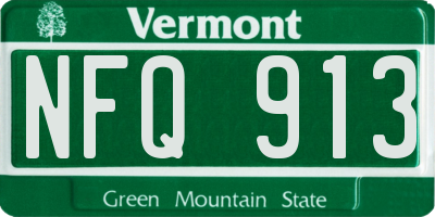VT license plate NFQ913