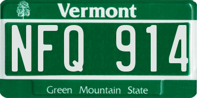 VT license plate NFQ914