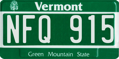 VT license plate NFQ915