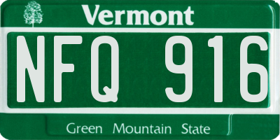 VT license plate NFQ916