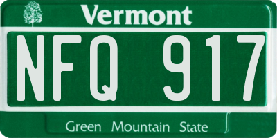 VT license plate NFQ917