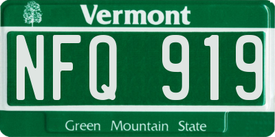 VT license plate NFQ919