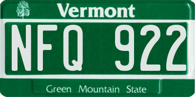 VT license plate NFQ922