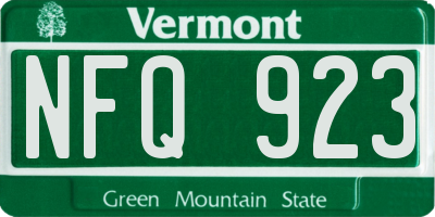 VT license plate NFQ923