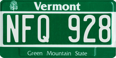 VT license plate NFQ928
