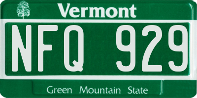 VT license plate NFQ929