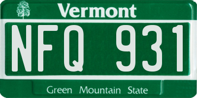 VT license plate NFQ931