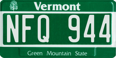 VT license plate NFQ944