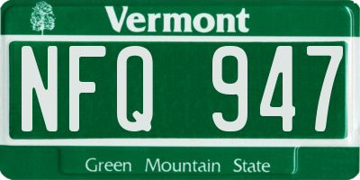 VT license plate NFQ947