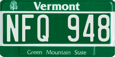 VT license plate NFQ948