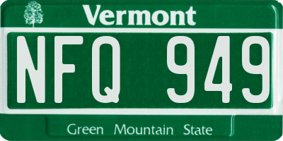 VT license plate NFQ949