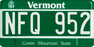 VT license plate NFQ952
